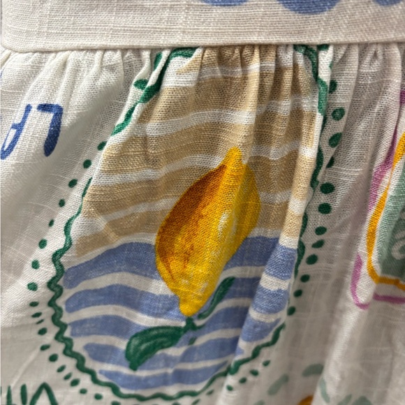 NWT Paper Heart linen blend Italian fruit and cocktail inspired print dress - S - Picture 11 of 16